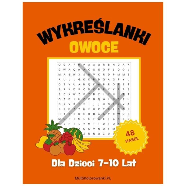 Wykreślanki dla dzieci owoce okładka ebook