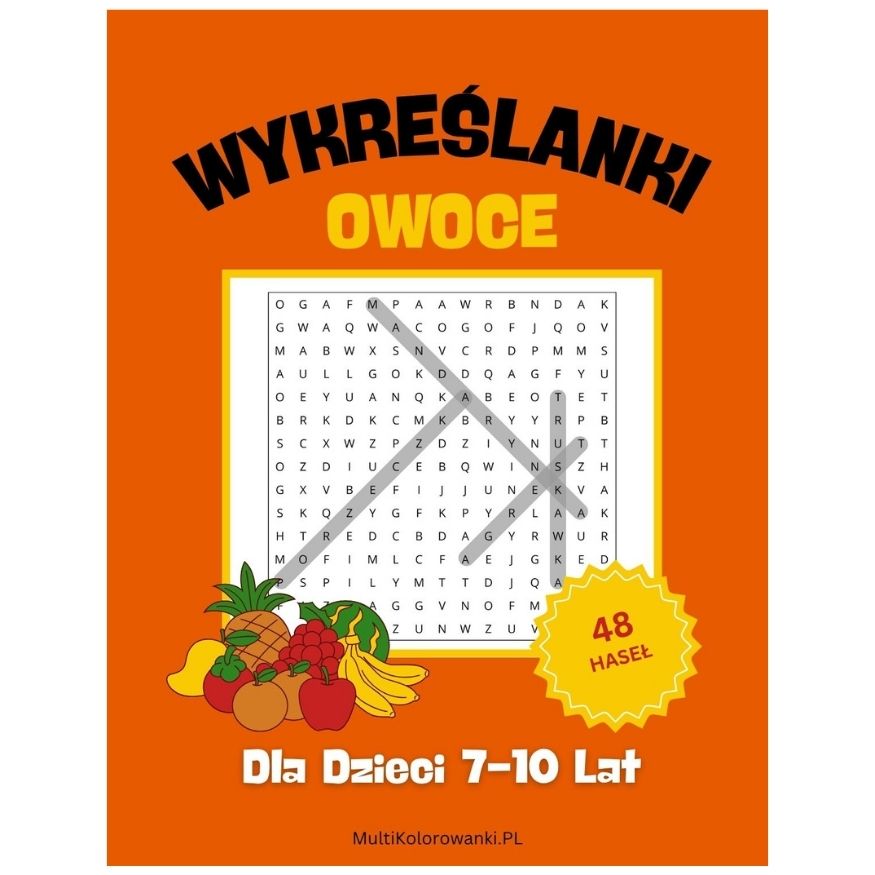 Wykreślanki dla dzieci owoce okładka ebook
